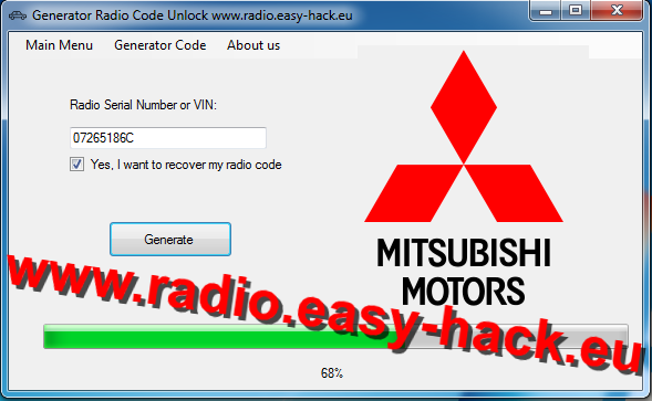 mitsubishi radio code generator calculator download