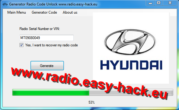Hyundai Radio Code Generator