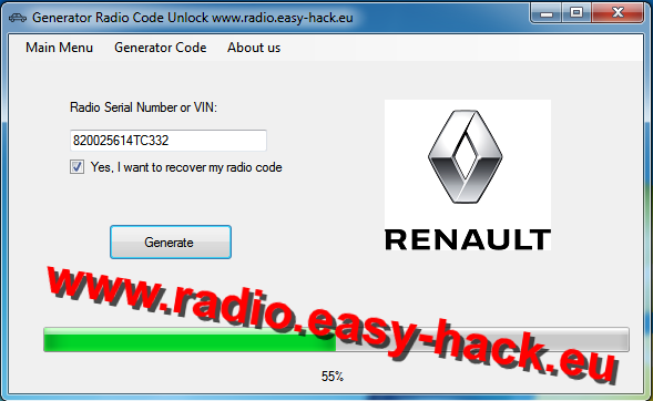 Get unlock code for your Renault radio - free Renault Radio Codes decode