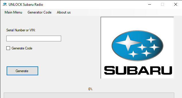 Subaru Radio Code Calculator